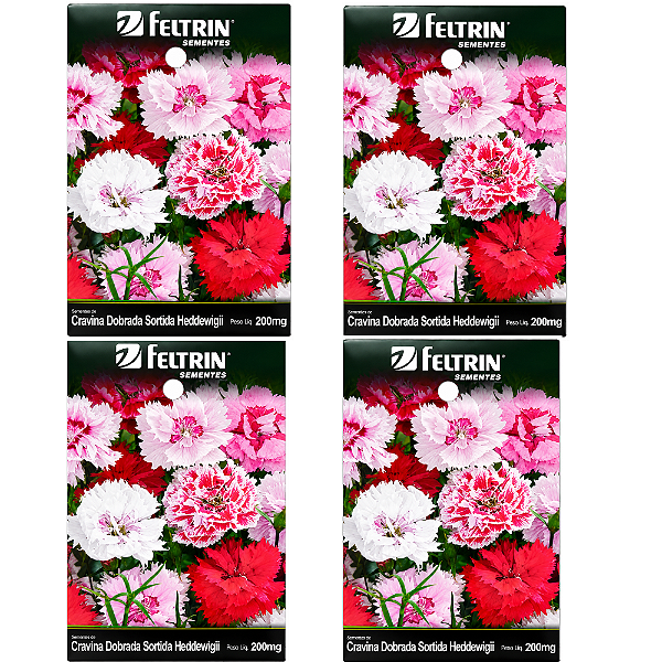 FELTRIN KIT SEMENTE CRAVINA DOBRADA SORTIDA HEDDEW  200MG 4UN