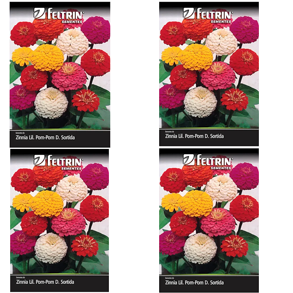 FELTRIN KIT SEMENTE ZINIA LILLIPUT POM POM DOBRADA 290MG 4UN