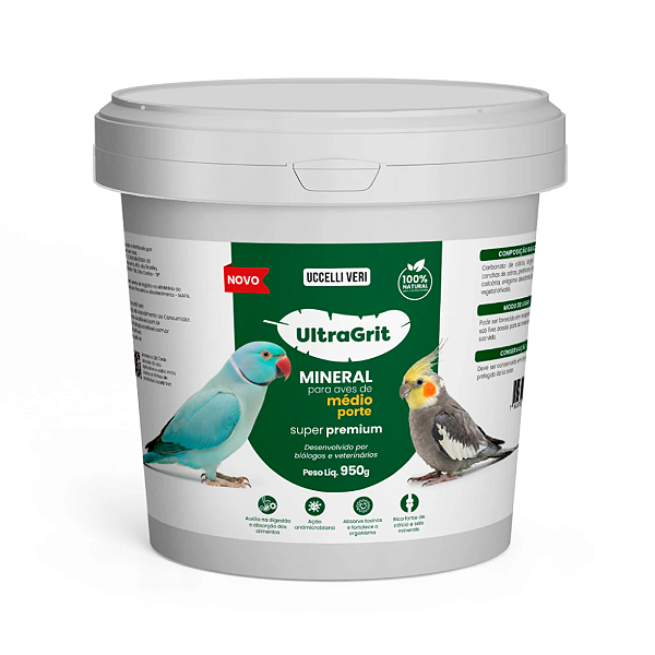 ULTRA GRIT CALOPSITA RING NECK MEDIO PORTE 950G 1UN
