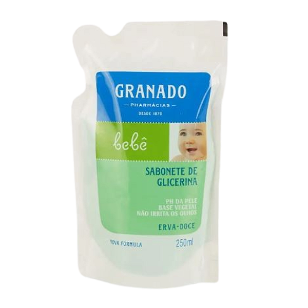 GRANADO REFIL SABONETE LIQUIDO GLICERINA BEBE ERVADOCE 250ML