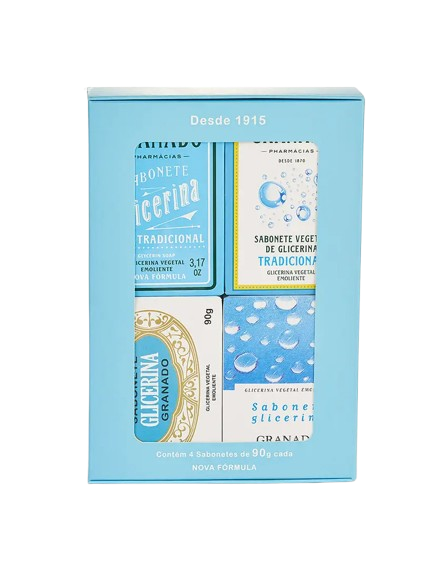 Kit de Sabonetes Histórico Glicerina Tradicional 4 sabonetes 90g