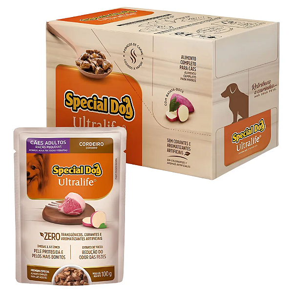 SPECIAL DOG SACHE ULTRALIFE P PORTE ADULT CORDEIRO 100G 12UN