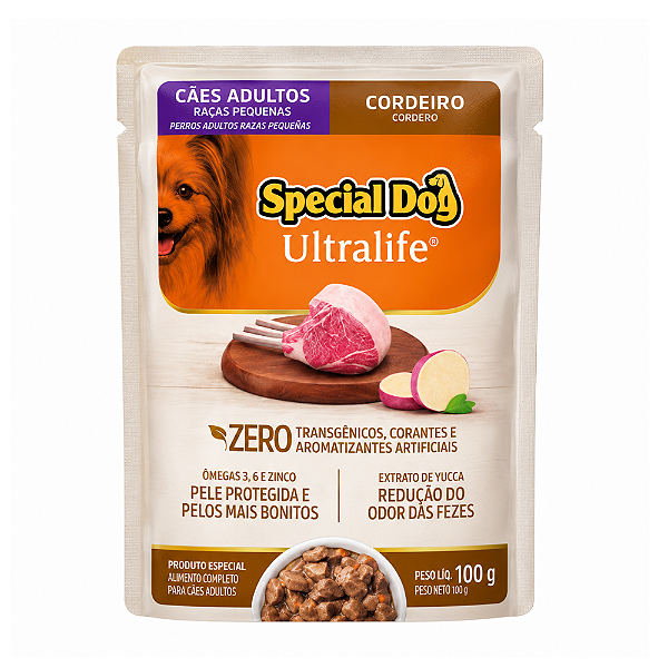 SPECIAL DOG SACHE ULTRALIFE P PORTE ADULT CORDEIRO 100G 1UN