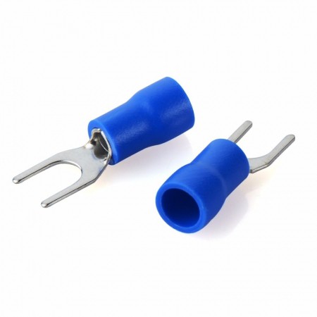 Terminal Pré-Isolado Forquliha Macho 2,5mm Azul