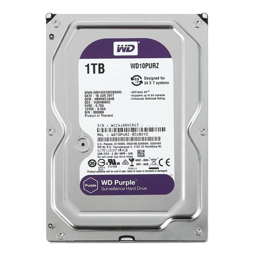 HD para Desktop 1TB Western Digital Purple SATA 3 5400RPM 6GBS