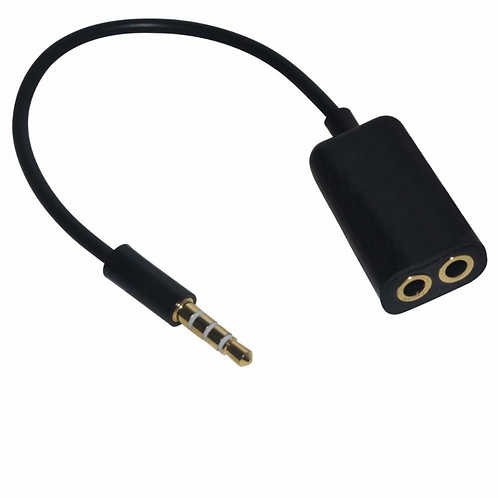 Cabo Adaptador 1 P3 Macho para 2 P2 Fêmea