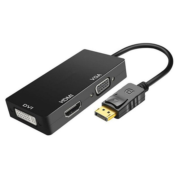 Adaptador Displayport para VGA, HDMI e DVI