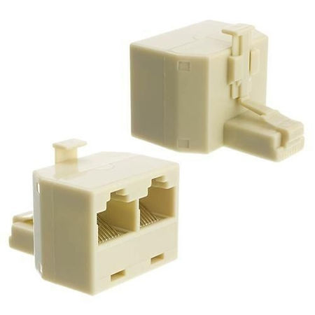 Adaptador RJ45 1 Macho para 2 Fêmeas
