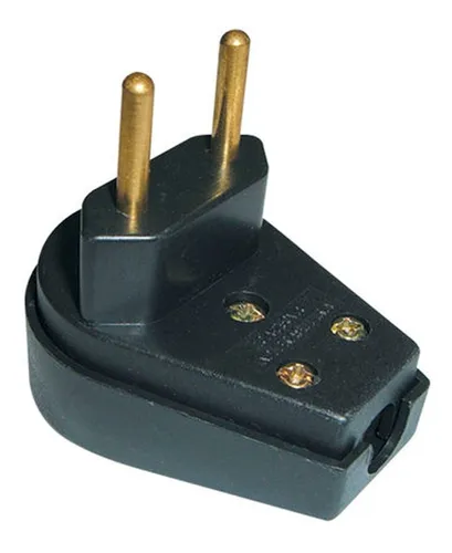 Plug para Tomada 3 Pinos 90º 20A Macho Preto