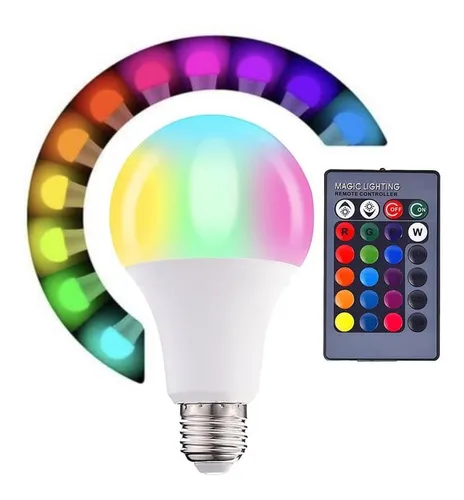 Lâmpada Led RGB Colorida com Controle Remoto 5w