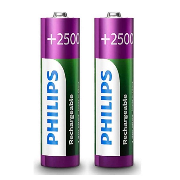 Pilha AA Recarregável Philips 2500Mah (PAR)