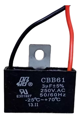 Capacitor 3uf x 250v com 2 Fios para Ventilador