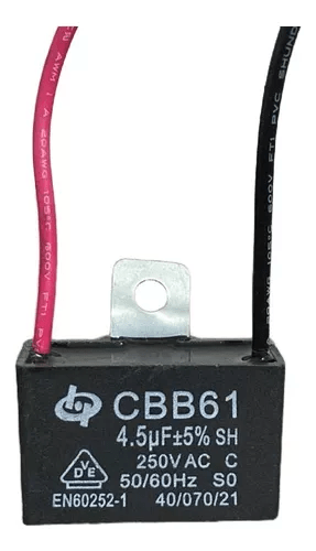 Capacitor 4,5uF x 250V com 2 Fios para Ventilador