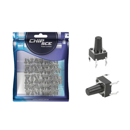 Chave Táctil 6 x 6 x 9,5mm 4 Terminais