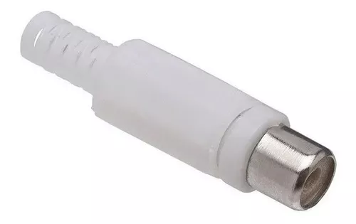 Plug RCA Femea de Plastico Branco