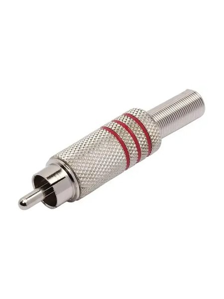 Plug RCA Macho de Metal Vermelho