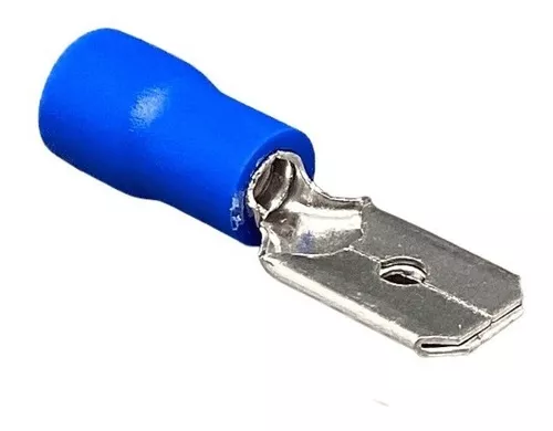 Terminal Pré-Isolado com Capa Faston Macho Azul 2,5mm