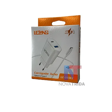 Carregador de Celular USB + Tipo C / Tipo C 5.1A LE-283CC - Lelong