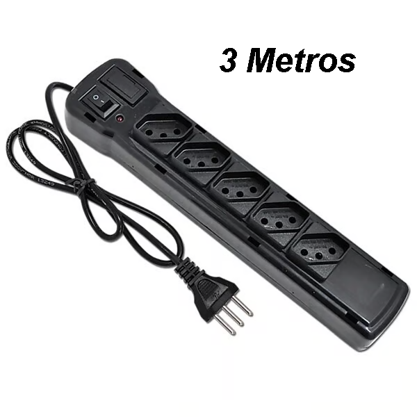 Filtro de Linha 5 Tomadas - 3 Metros