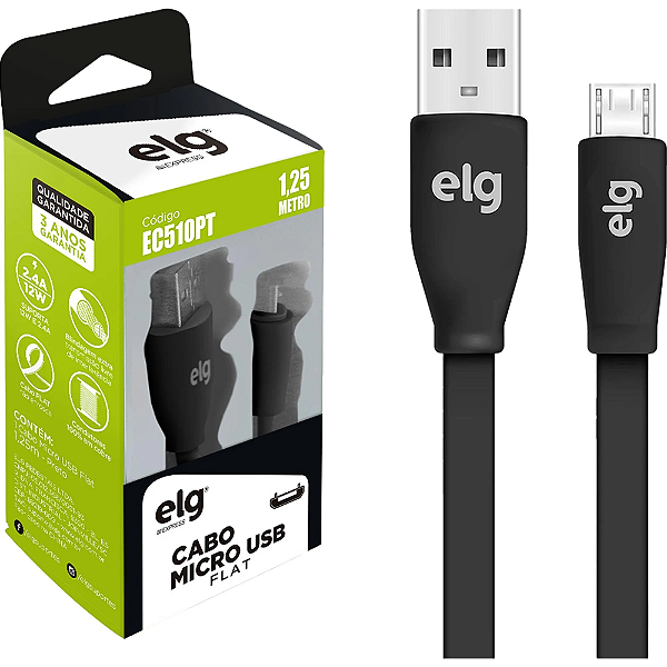 Cabo Micro USB (V8) ELG 1,25 Metros
