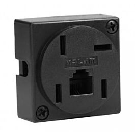 Tomada Padrão Modular 2 Vias para Telefone Preto