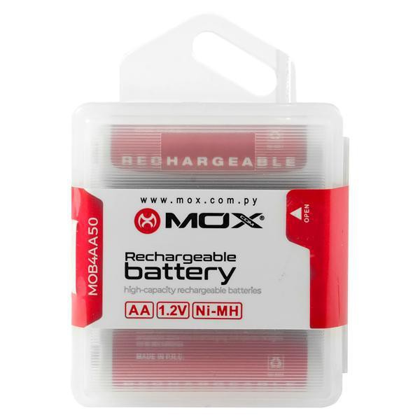 Pilha Recarregável AA Mox 3600mah 1,2v - C/ 4 Pilhas