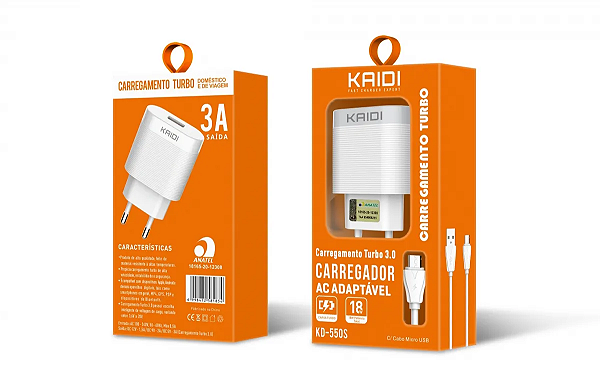 Carregador Completo Micro USB V8  - KD-550S - Kaidi