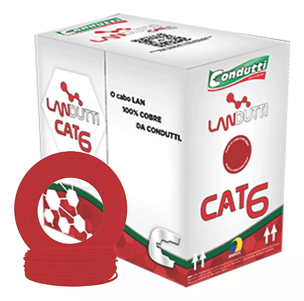 Cabo de Rede Condutti Cat6 Vermelho - Metro