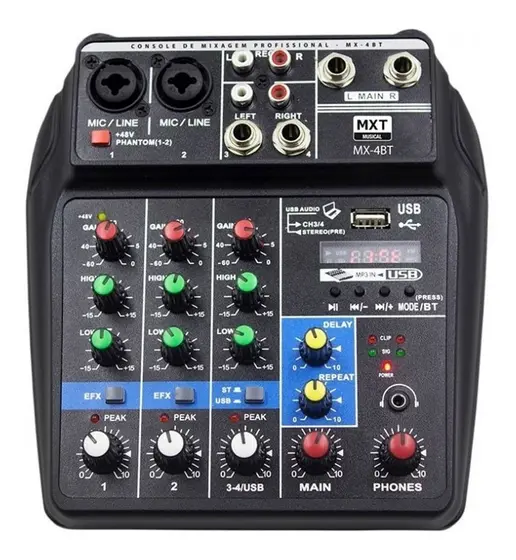 Mesa de Som 4 Canais mx-4bt MXT