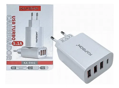 Fonte Carregador Turbo Usb E Tipo C 5.1a KA 5900
