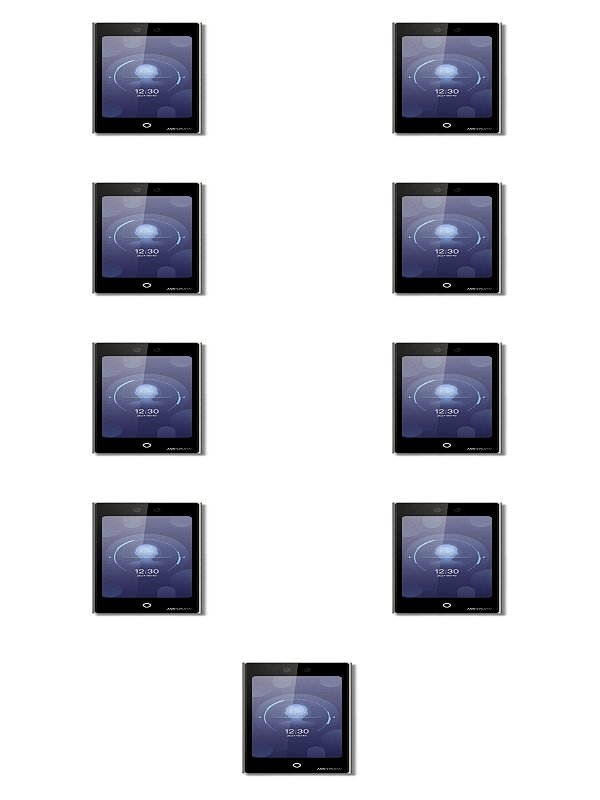 kit 09 Terminal de Controle de Acesso Facial DS-K1T673DX-BR