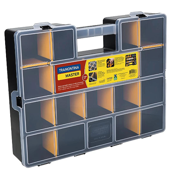 Kit 2 Maleta Plástica C/divisórias Volúvel 17 Organizadora