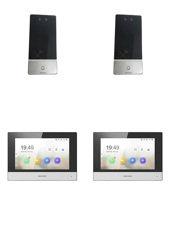 Video Porteiro C/ Facial Ds-kv9503-wbe1 + 2 Ds-kh6350-wte1