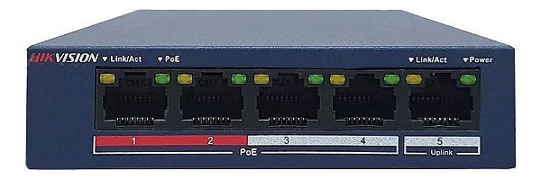 Switch Poe 05 Portas 100mpms Ds-3e0105p-e/m(b) Hikvision
