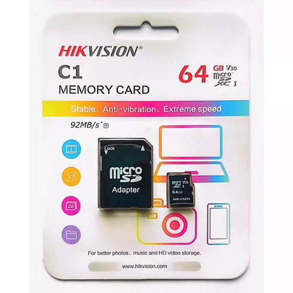 Cartao Memoria 64gb C/adaptador Classe 10 Hstfc1/64gb Hik