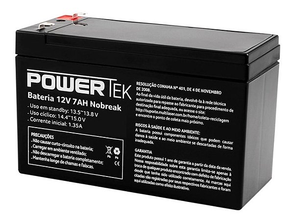 Bateria Segurança Selada 12v 7a Powertek Multilaser