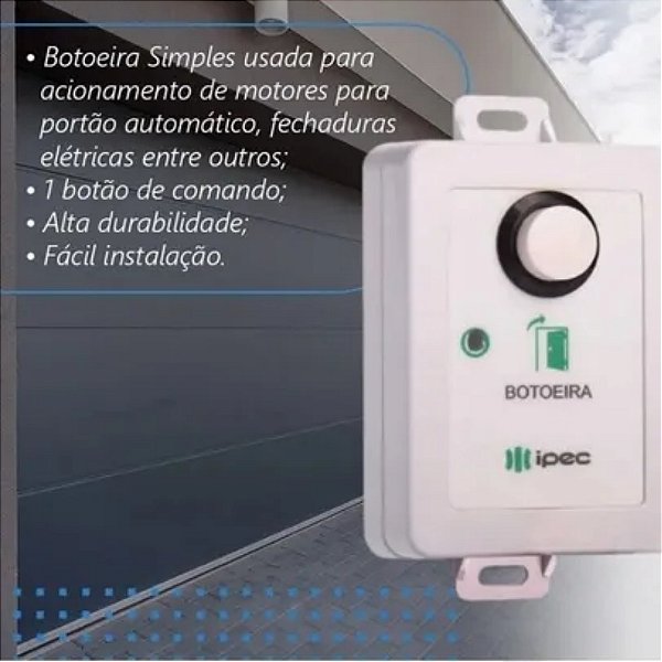 Botoeira Simples Sem Fio Ipec 433,92mhz  Bot-01/rf + Brinde