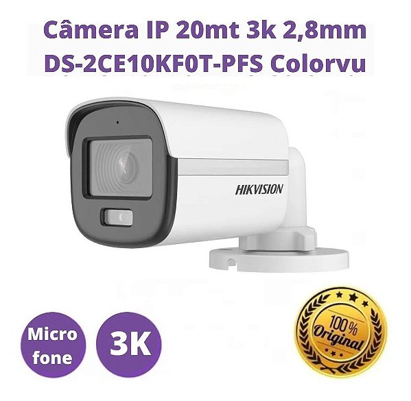 Câmera Hikvision Áudio Embutido 3k Infravermelho Colorido