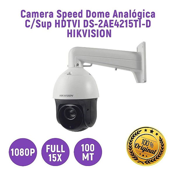 Câmera Speed Dome Hikvision Fullhd 100 Metros 15x 2mp 1080p
