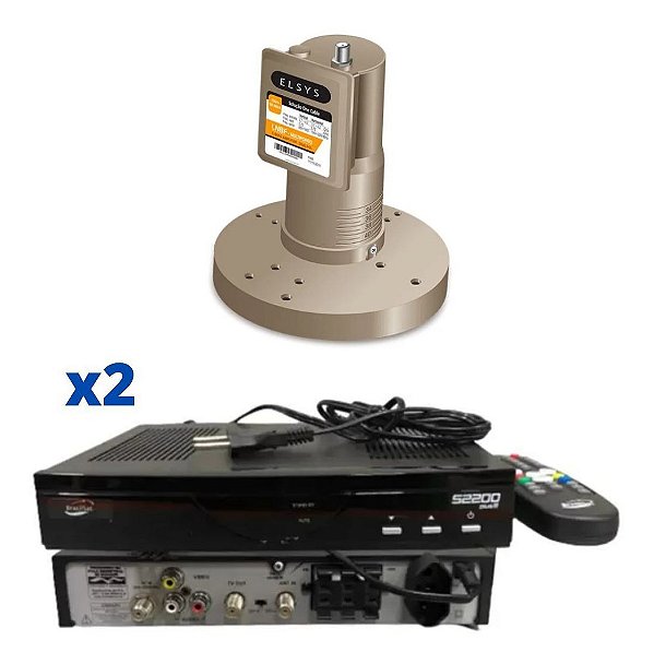 Kit Receptor Banda C Analógico S2200 Plus Brasil Sat
