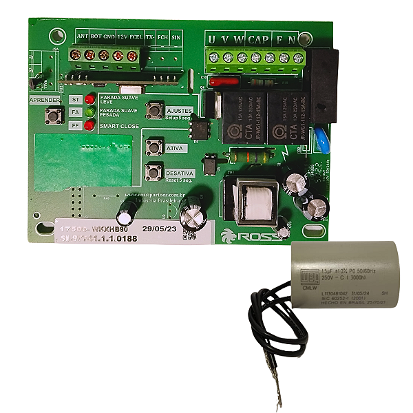 Kit Placa Central Wkxhb90 433mhz Deslizante Atto + Capacitor