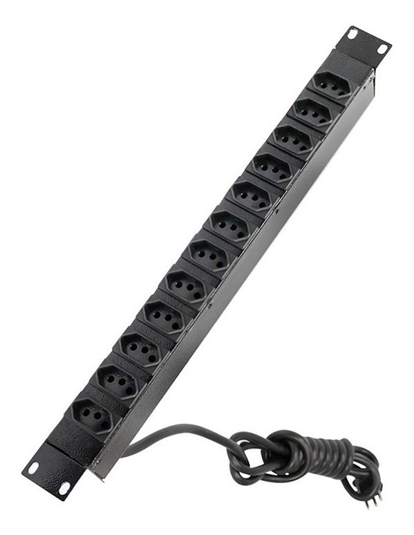 Regua P/ Rack 19 Pol 12 Tomadas 10a Preto Gforce
