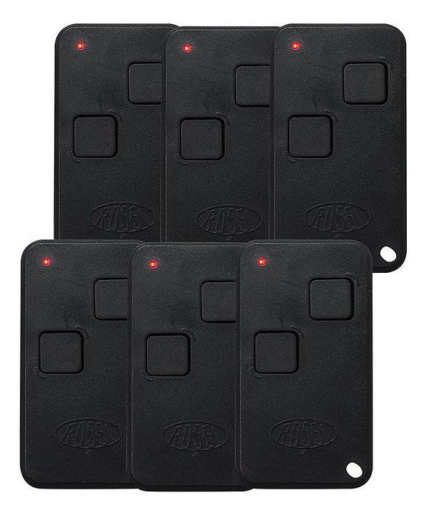 Kit 6 Controle Remoto Portão Rossi Ntx Black Dz Nano Atto Bv