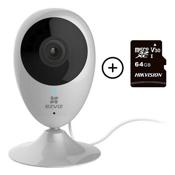 Camera Wi-fi 10mt 720p 340/55º Cs-cv206 E Sdcard 64gb Ezviz