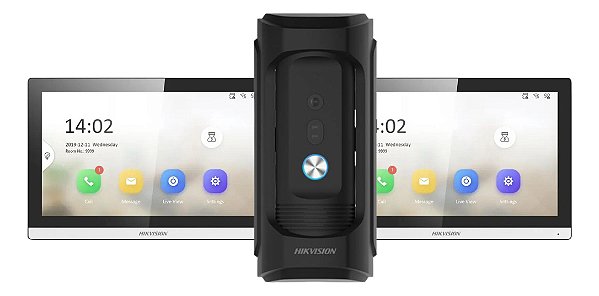 Kit Vídeo Porteiro Ds-kb8113-ime1 + 2x Ds-kh6350-wte1 Preto