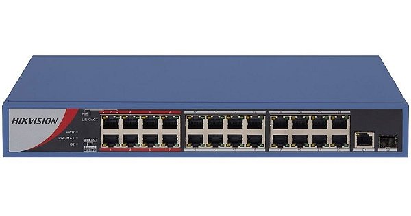 Switch 24 Portas Poe Ds-3e0326p-e/m(b) Hikvision