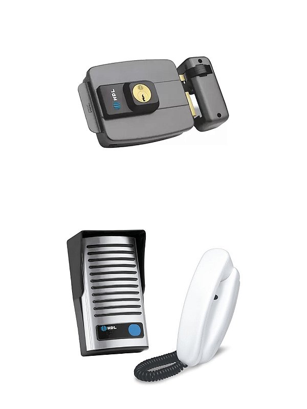 Kit Echadura Portao Eletrica Dupla Ad Cinza Com Interfone
