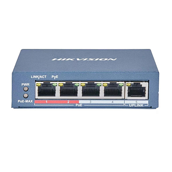 Switch Poe 05 Portas 10/100 Mbps Ds-3e1105p-ei/m Hik