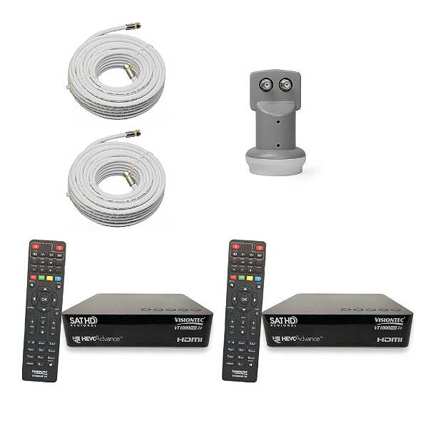 Kit Receptor Digital Banda Ku Full Hd Vt-1000