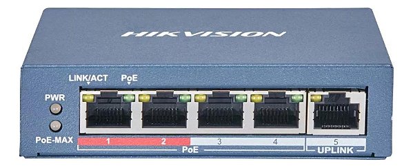 Switch 4 Portas Ds-3e1105p-ei/m Poe Inteligente Ethernet